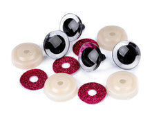 Lade das Bild in den Galerie-Viewer, Tierauge Sicherheitsauge 25mm pink Glitzer