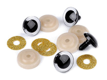Lade das Bild in den Galerie-Viewer, Tierauge Sicherheitsauge 25mm gold Glitzer