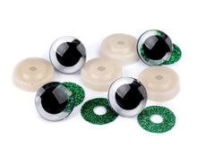 Lade das Bild in den Galerie-Viewer, Tierauge Sicherheitsauge 25mm grün Glitzer