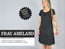 Lade das Bild in den Galerie-Viewer, Schnittreif - Frau Ameland - Kleid mit Falten am Ausschnitt
