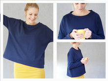 Lade das Bild in den Galerie-Viewer, Schnittreif - Frau Isa - oversized Sweater mit Stehkragen
