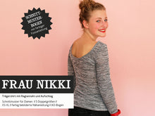 Lade das Bild in den Galerie-Viewer, Schnittreif - Frau Nikki - Trägerhirt mit Raglannaht und Aufschlag
